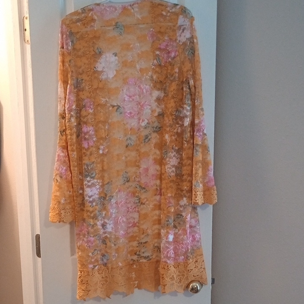 🌺 Jolie & Joy Floral Lace Kimono – Size L – Boho Sheer Cardigan - Picture 7 of 7